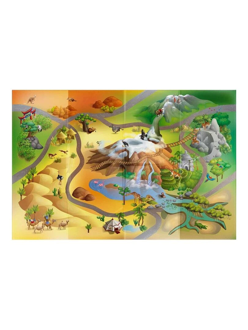 Tapis enfant NAPPE CIRCUIT SAVANE Multicolore 100x140 Fait en Europe Multicolore