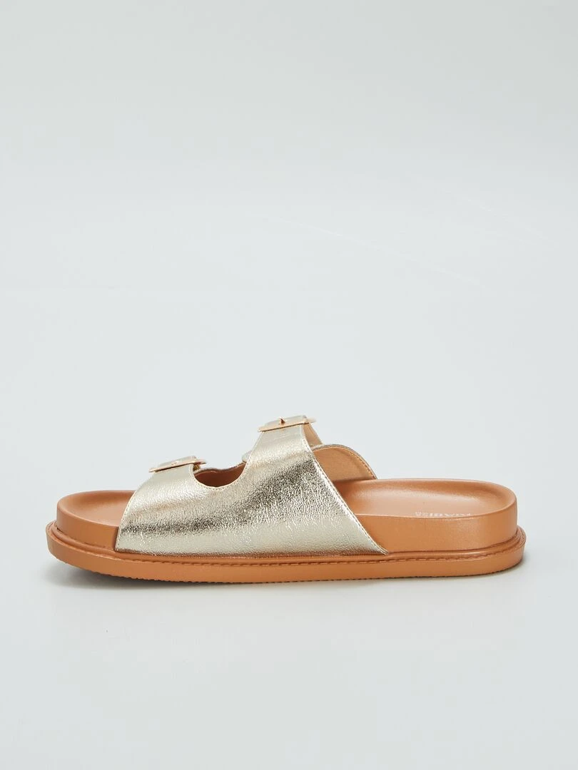 Sandales à double brides   Doré