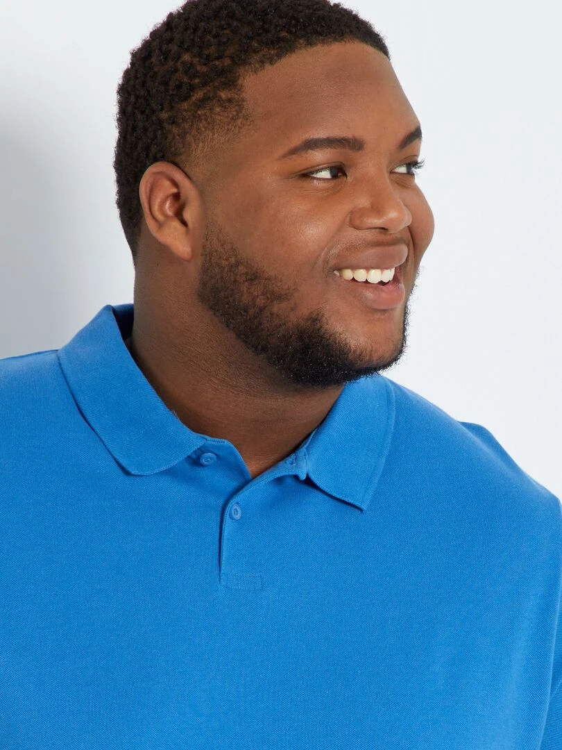 Polo en maille piqué   bleu saphir