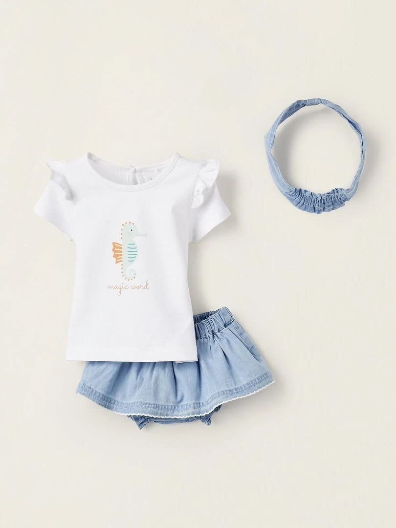 Ensemble de 3 Pièces pour Nouveau née NATURE TAKEOVER Blanc