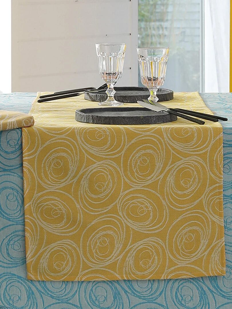 Chemin de table spirale Jaune