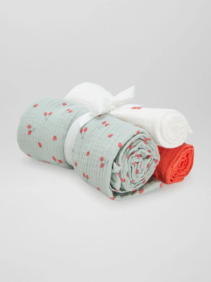 Lot de 3 langes   Rouge