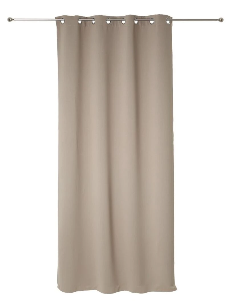 Lot de 2 rideaux occultant lin à oeillets 135 x 240 cm Beige