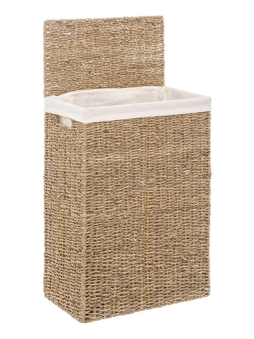 Panier à linge rectangle seagrass Beige