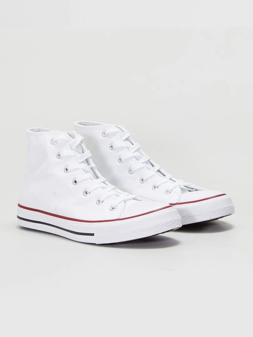 Baskets montantes en toile blanc