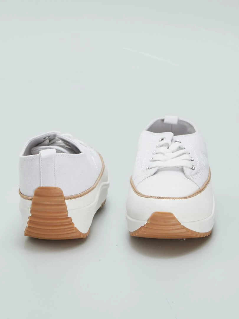 Basket en toile à semelles épaisses   blanc