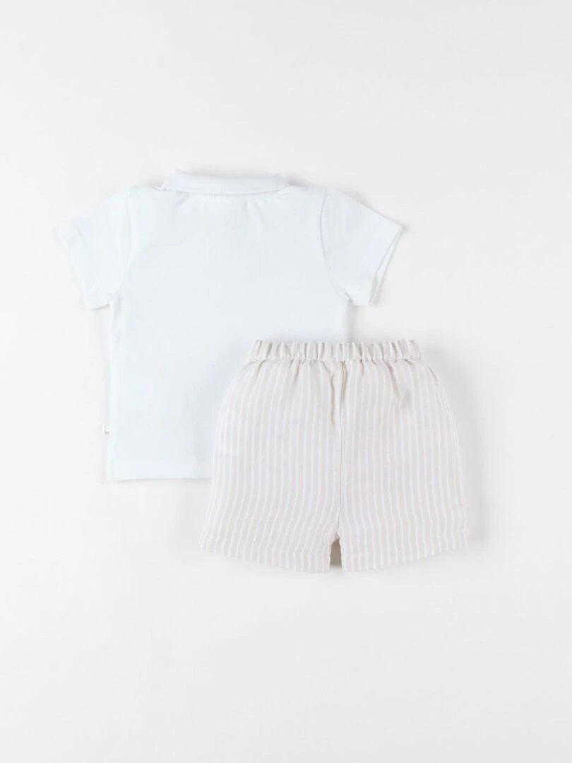 Set polo + short beige/écru Noukie's Blanc