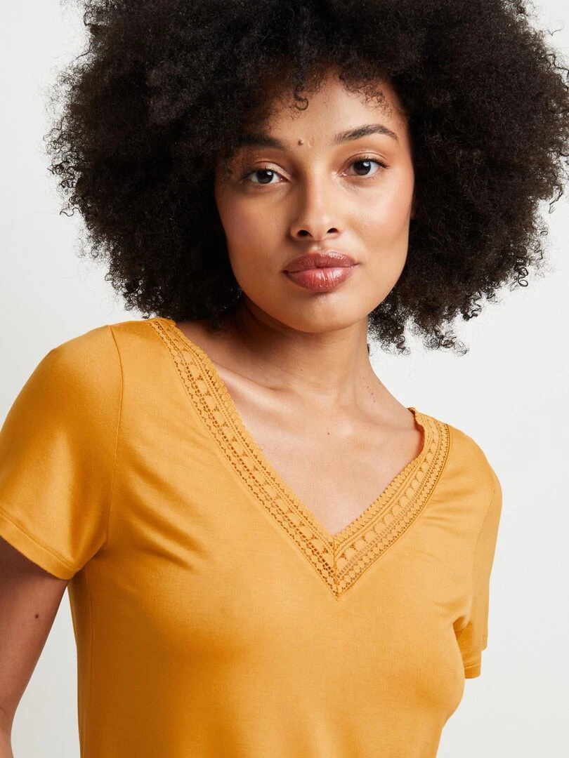 Tee shirt manches courtes Camille   RougeGorge Lingerie   Jaune