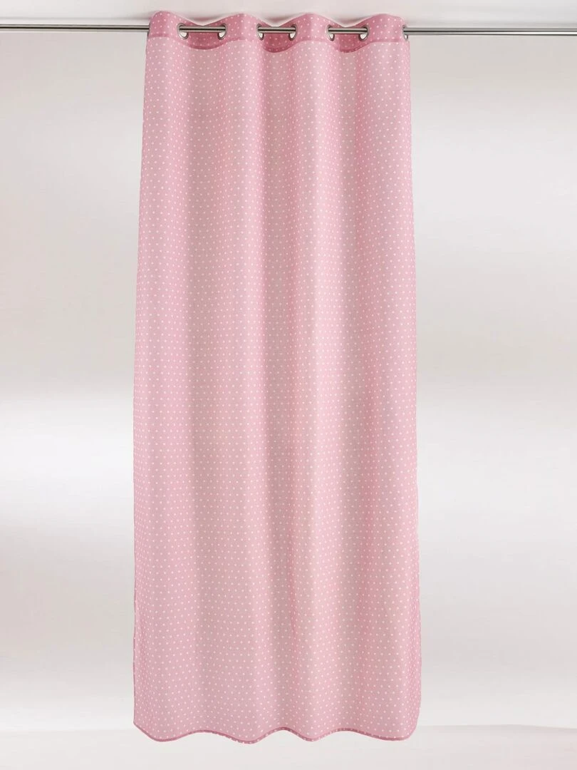 Rideau en Toile à Pois Rose clair