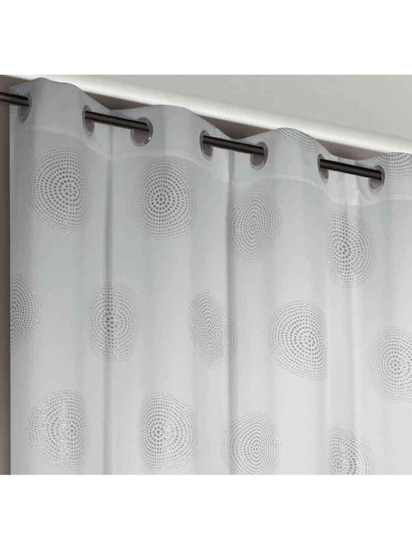 Voilage brodé à motifs lurex Blanc