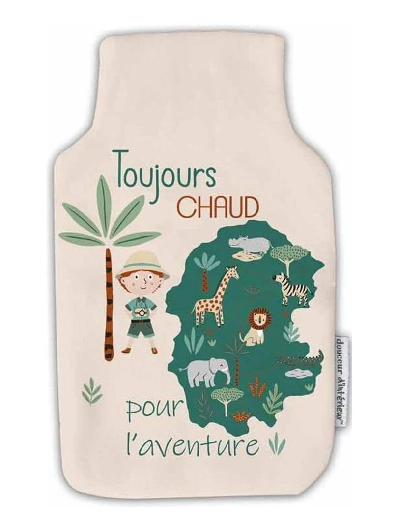 Housse de bouillotte Leo l'explorateur et ses animaux Beige