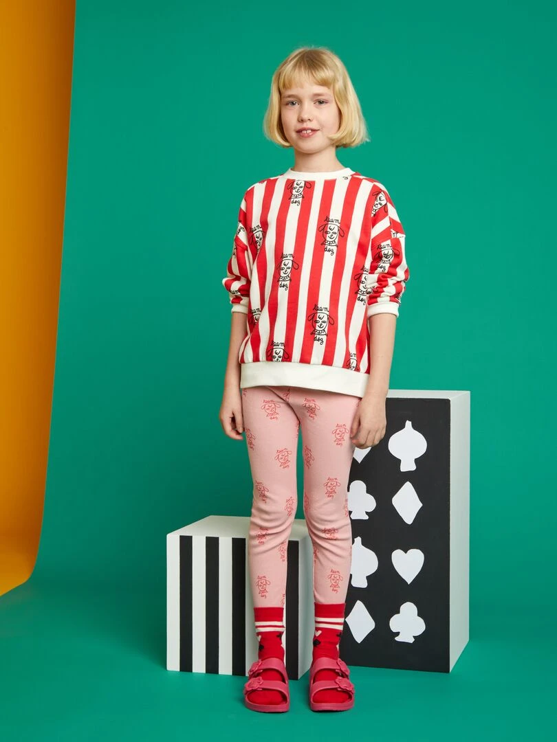 Sweat oversize en molleton X Little Bad Wolf   Rouge/blanc