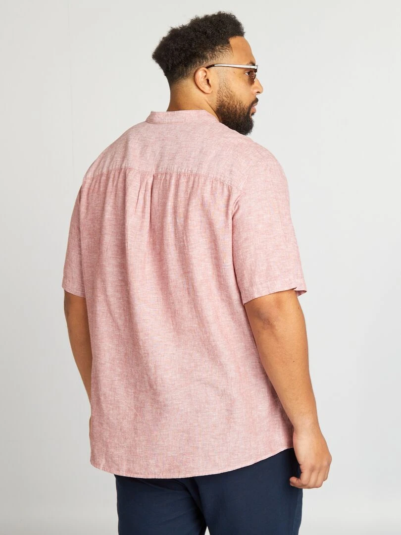 Chemise col mao   Rouge