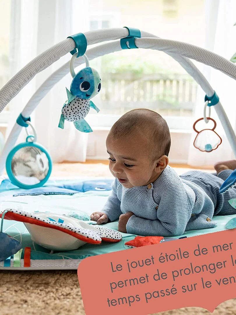 TINY LOVE   Tapis d'Éveil et Mobile Musical 2 en 1   Avec arches ajustables   Dès la naissance   Bleu