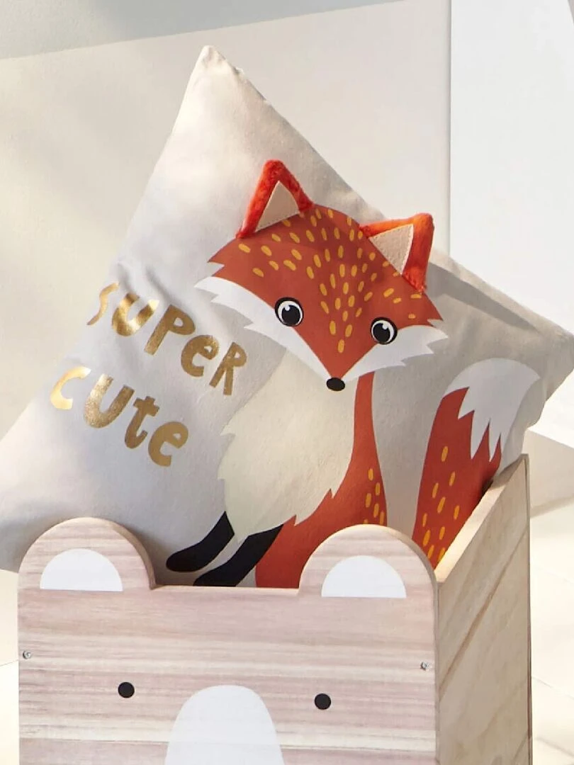 Coussin renard déhoussable   Beige coquille
