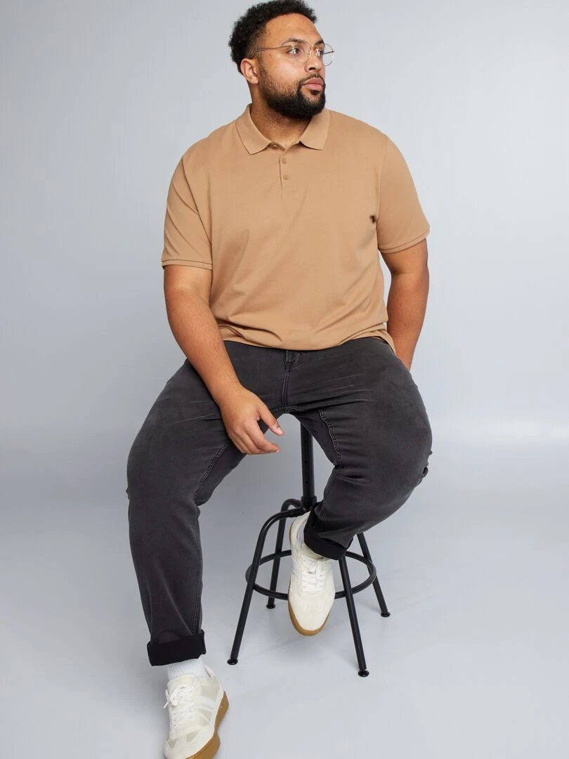 Polo en maille piqué Beige