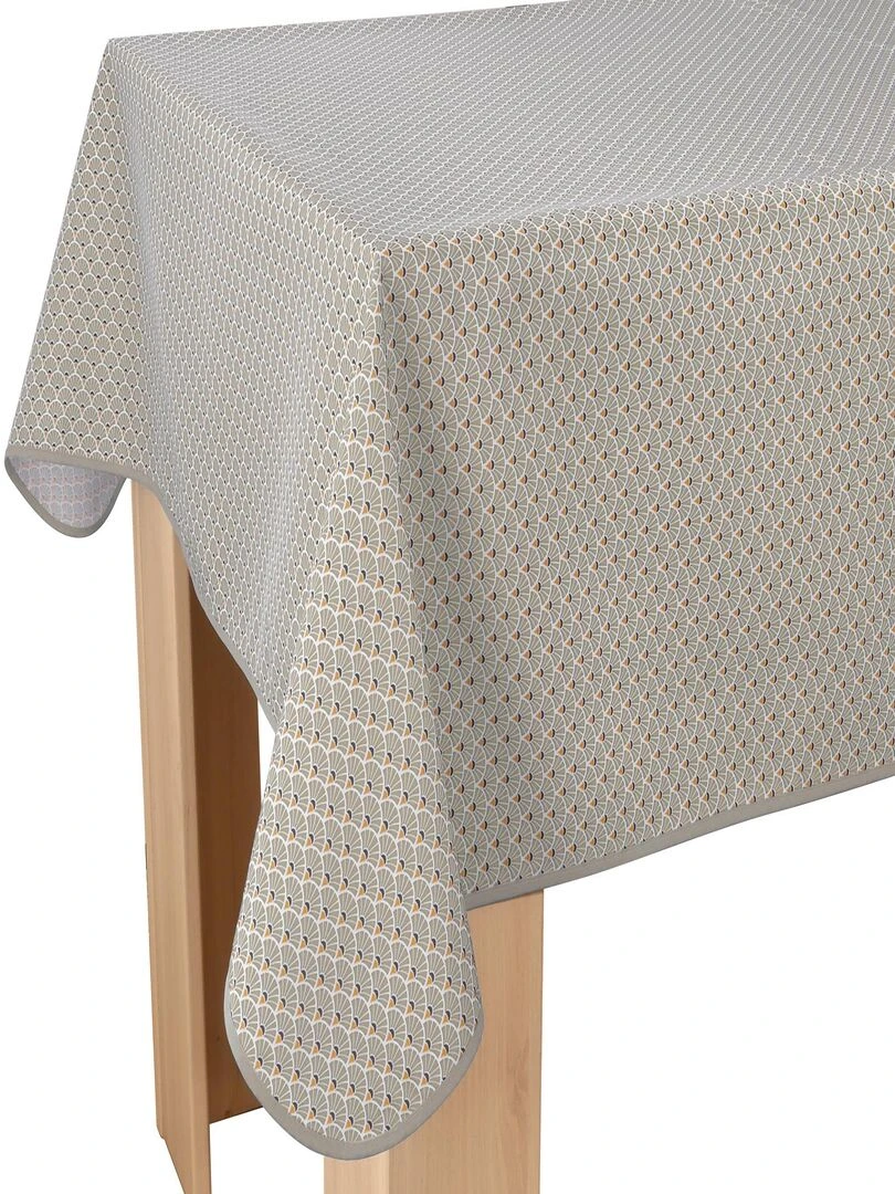 Nappe Anti taches Paon ficelle   Carrée 150 x 150 cm   Beige
