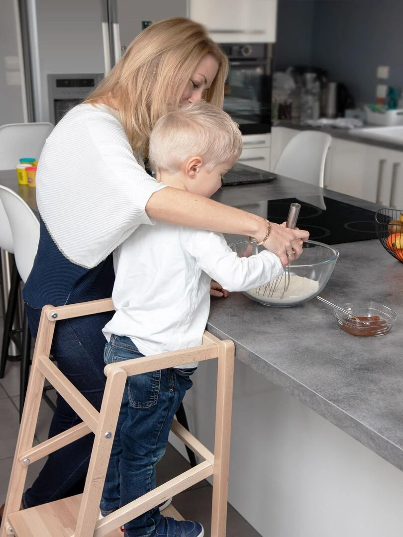 WEBABY Tour d'observation/apprentissage enfant en bois   Marron clair