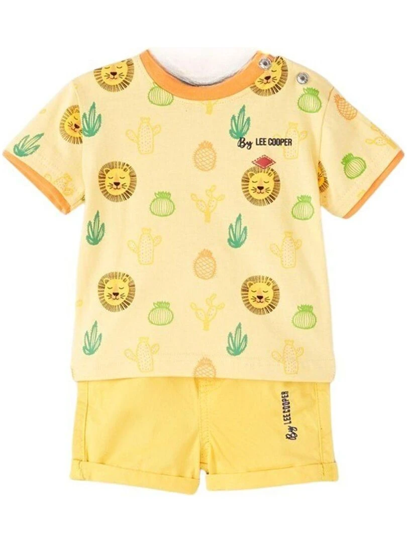 Combishort bébé mixte Mini Panda   Beige sable