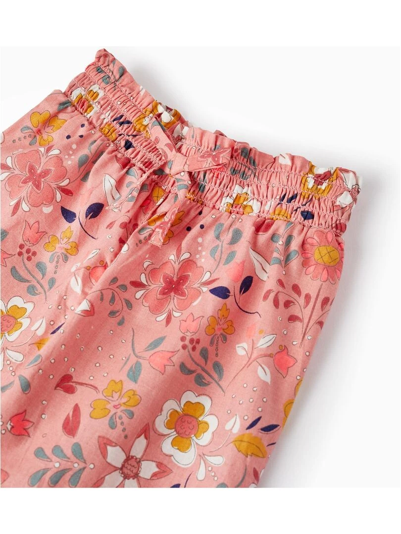 Pantalon avec Motif Floral pour Bébé Fille   Orange clair