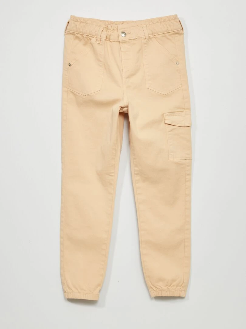 Pantalon paperbag avec poches Jaune