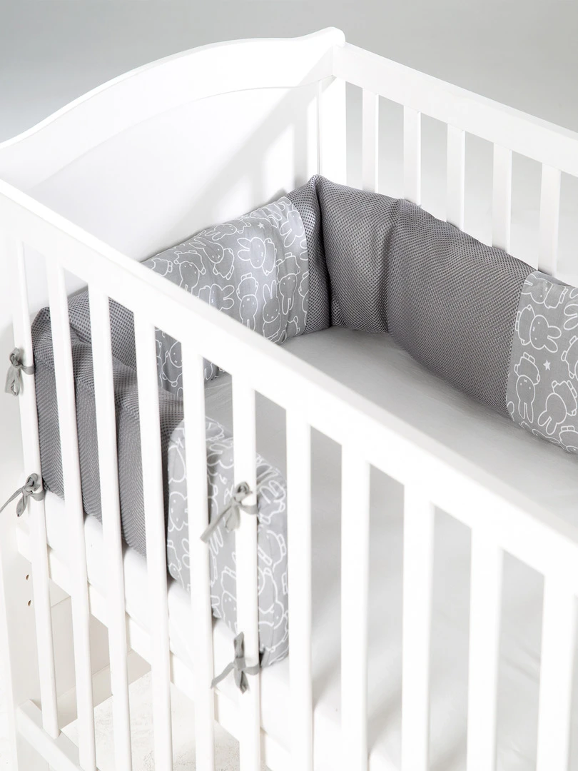 ROBA Tour de Lit Bébé safe asleep® Easy Air "miffy®" Gris Gris