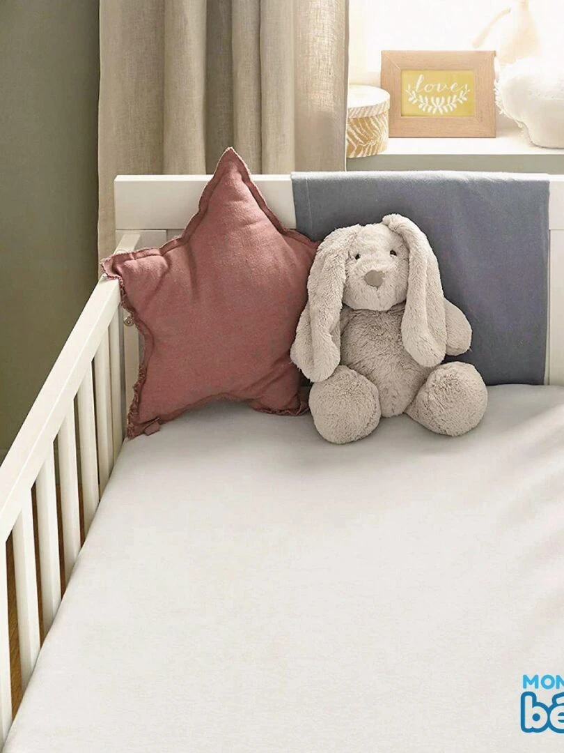 Alèse  protège matelas imperméable et respirant   Coton et TPU   Monsieur Bébé   Blanc