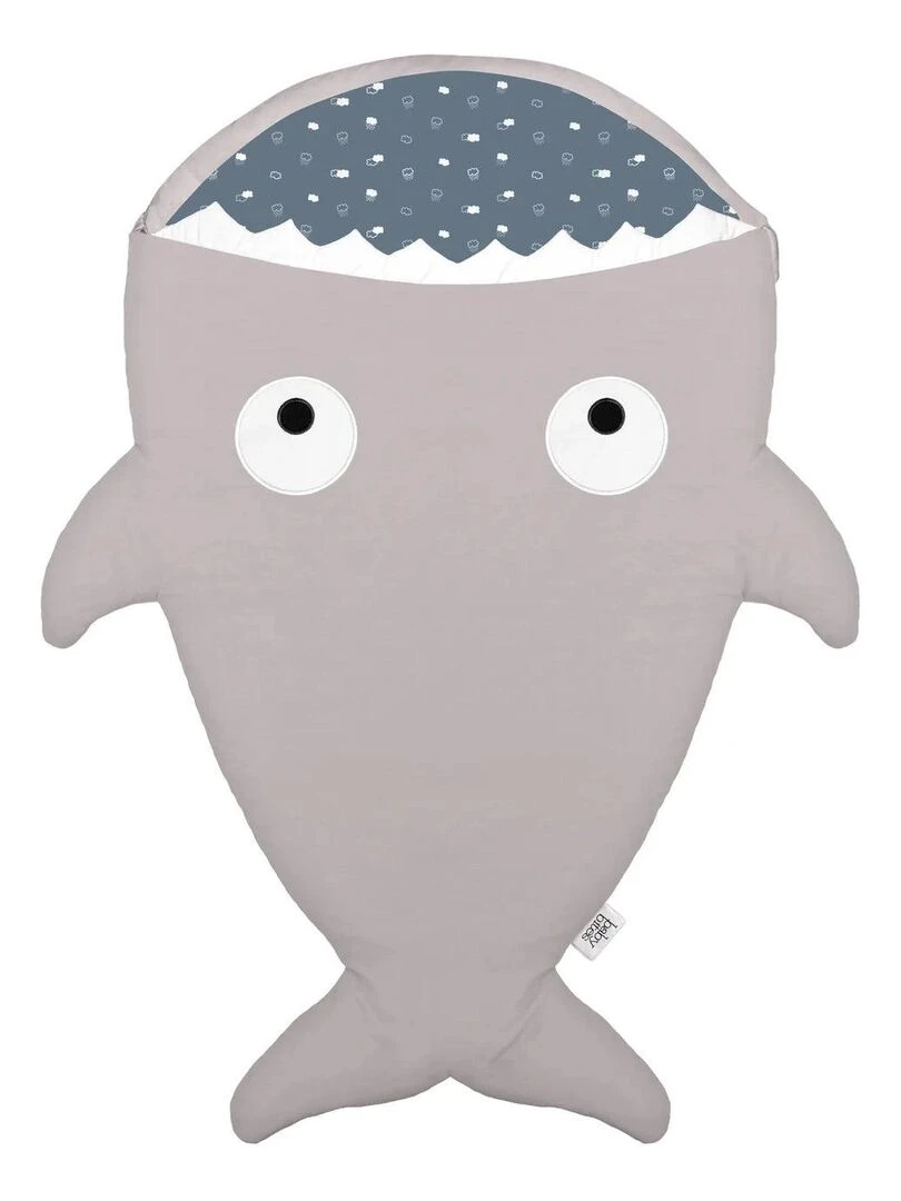 Gigoteuse Baby Shark Gris Pierre Nuages Bleus Gris Bleu