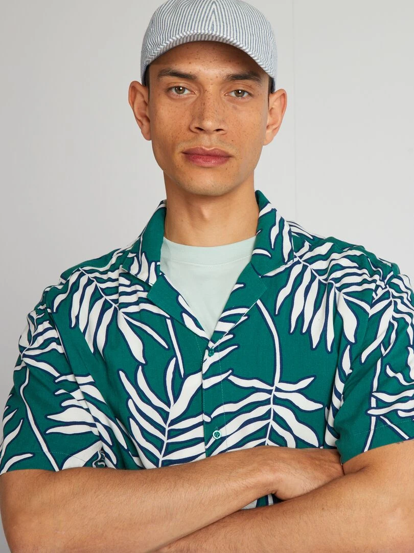Chemise à manches courtes avec imprimé   Vert