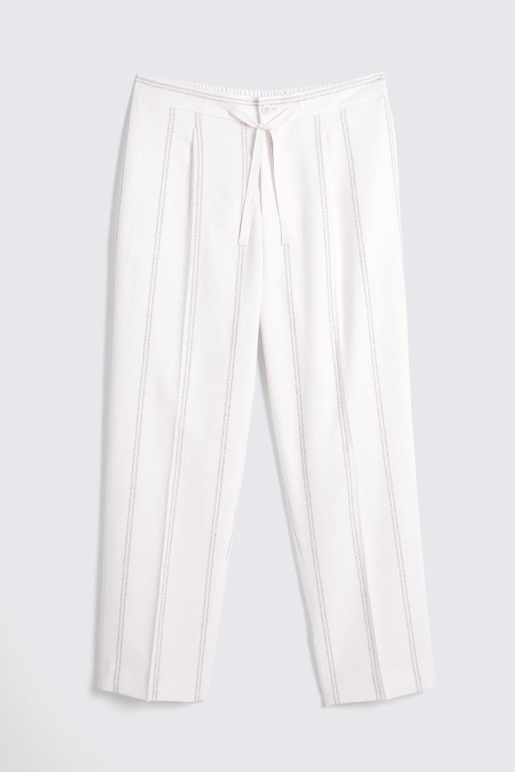 Ecru Stripe Beach Trousers    Buy Online at Moss