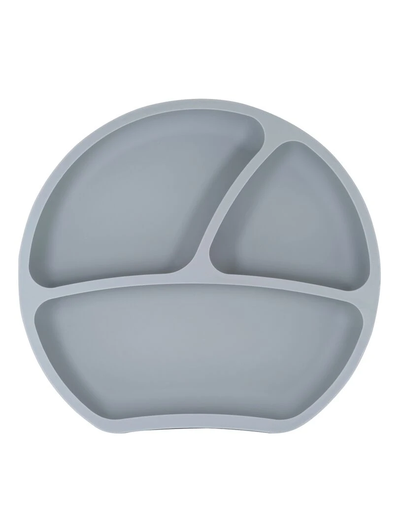 Assiette ventouse en silicone Gris foncé