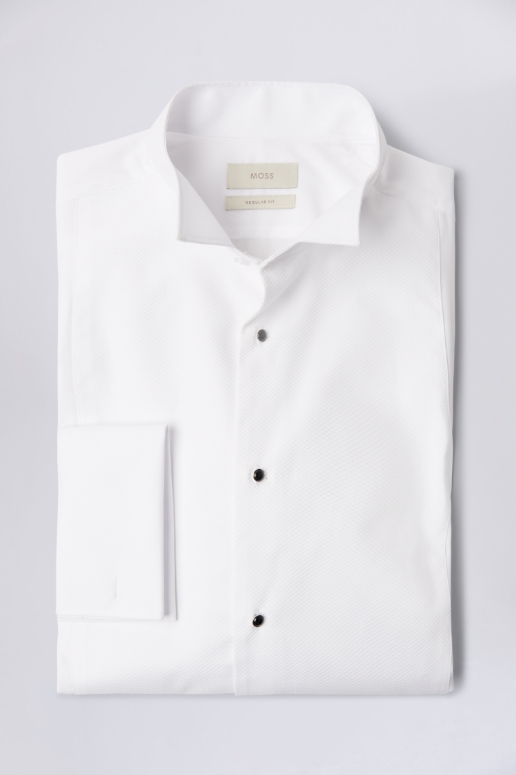 Tailored Fit White Marcella Wing Collar Dress Shirt   Buy Online at Moss