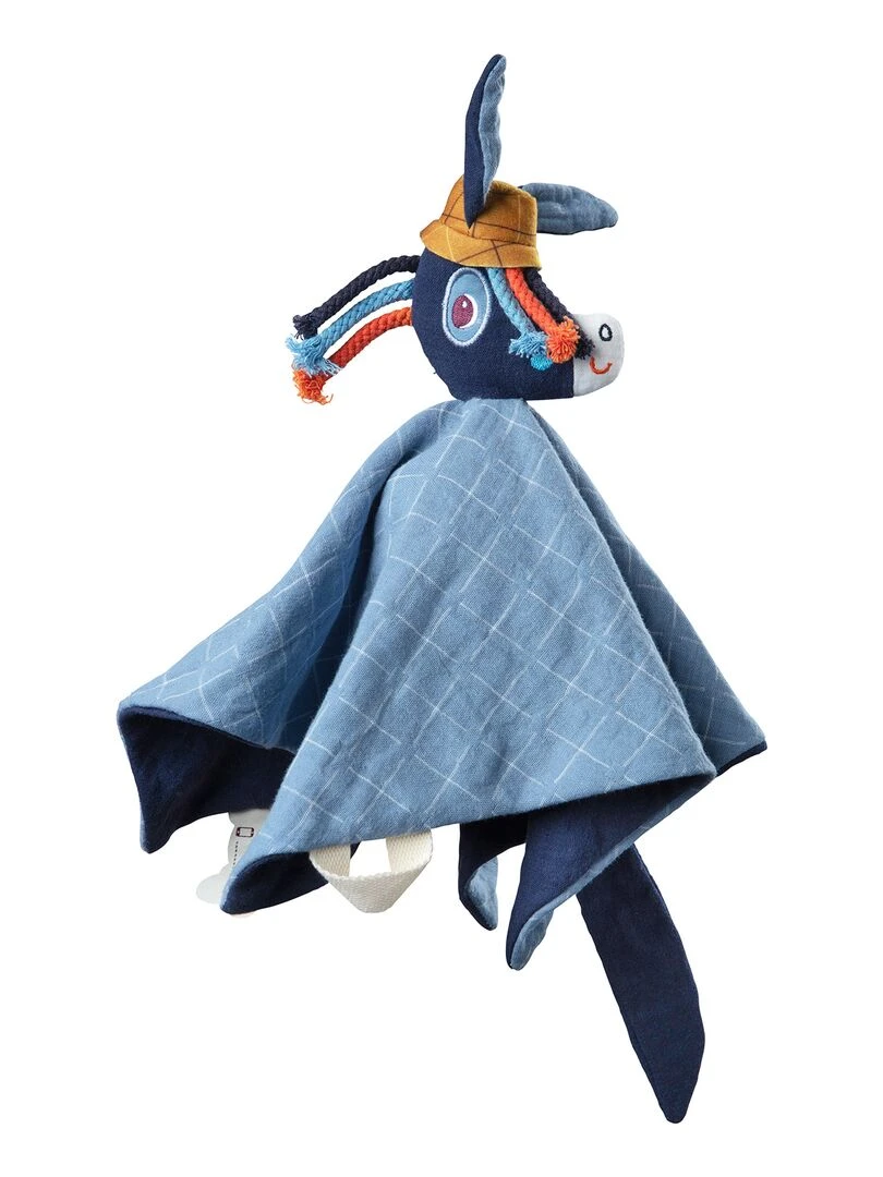 Doudou attache sucette Ignace l'âne Bleu