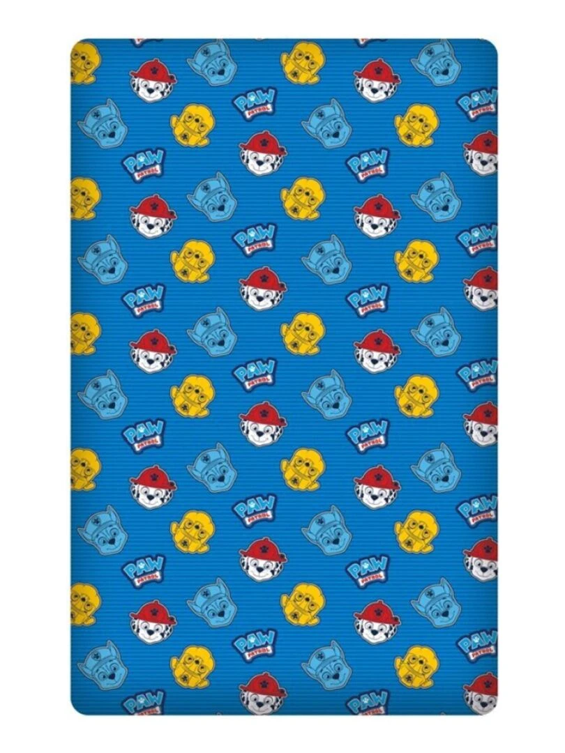 Drap Housse Enfant Coton Faces Ryder et Chase Bleu
