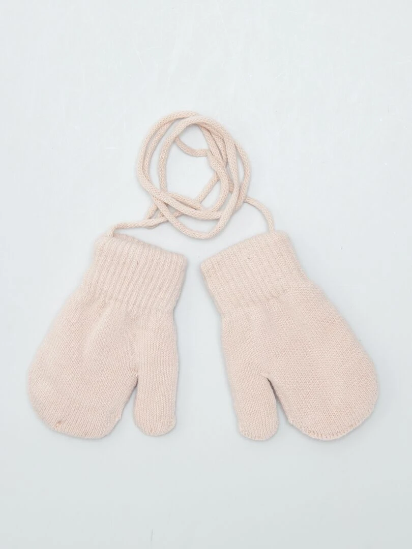Moufles mixtes doublées en polaire Rose
