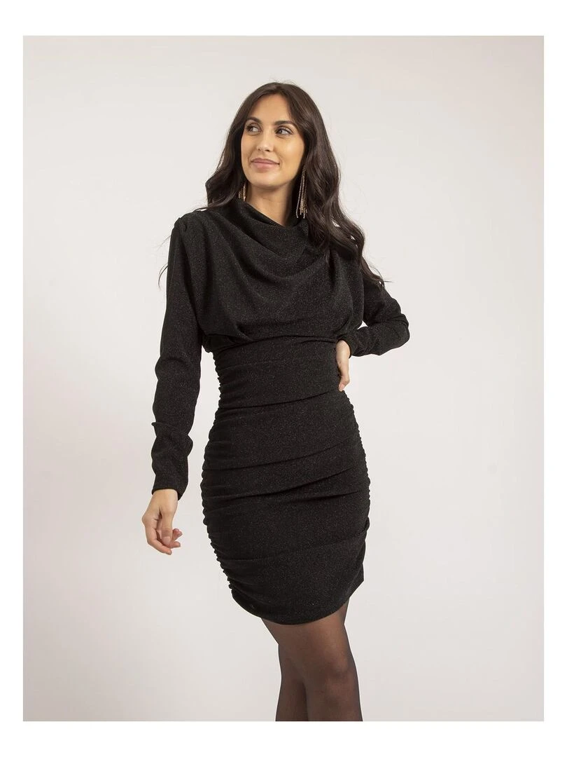 Robe courte paillettes IVOLIE Noir