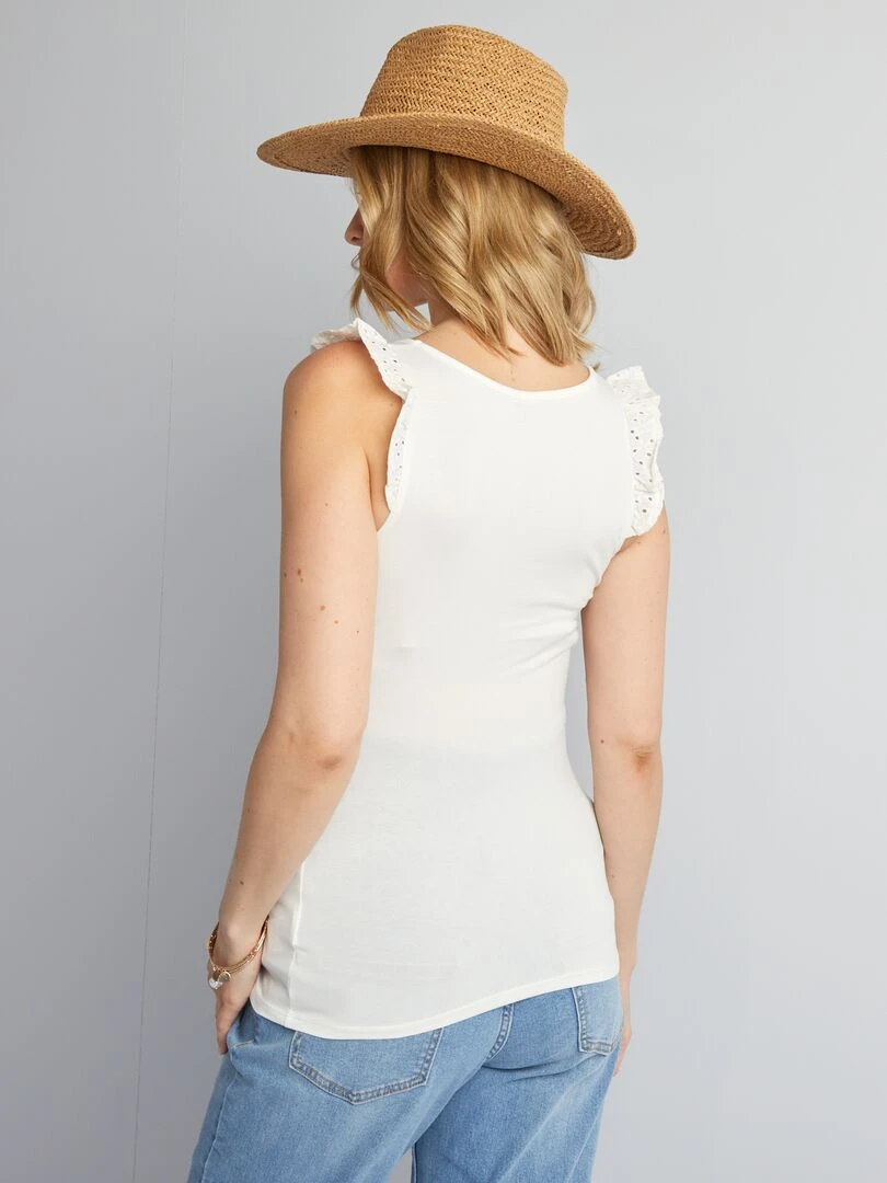 Top allaitement avec ouverture poitrine   blanc