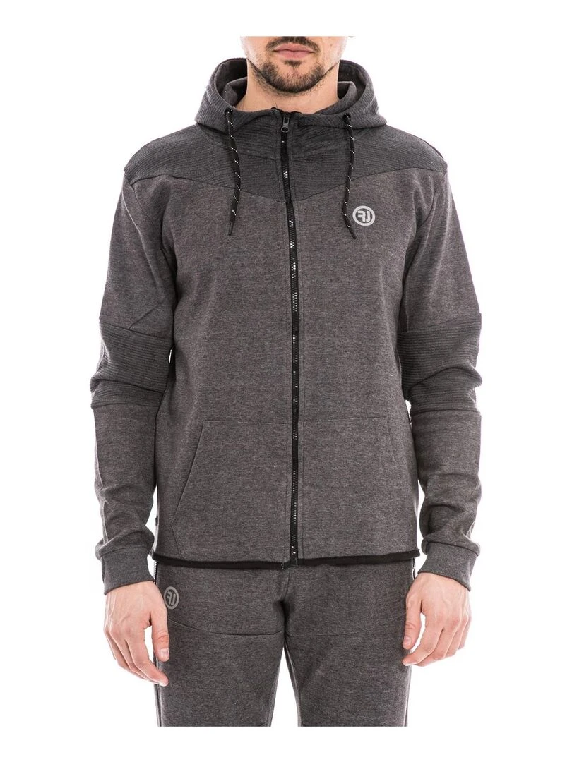 Sweat zippé capuche WOOSTER gris anthracite