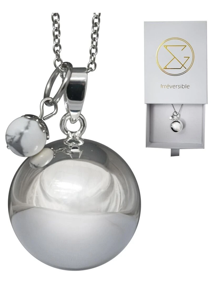 Bola de Grossesse lithothérapie   Howlite magnésite   Blanc