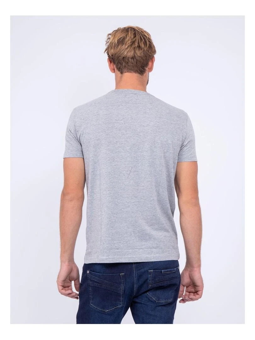 T shirt col rond pur coton JOUFAX Gris