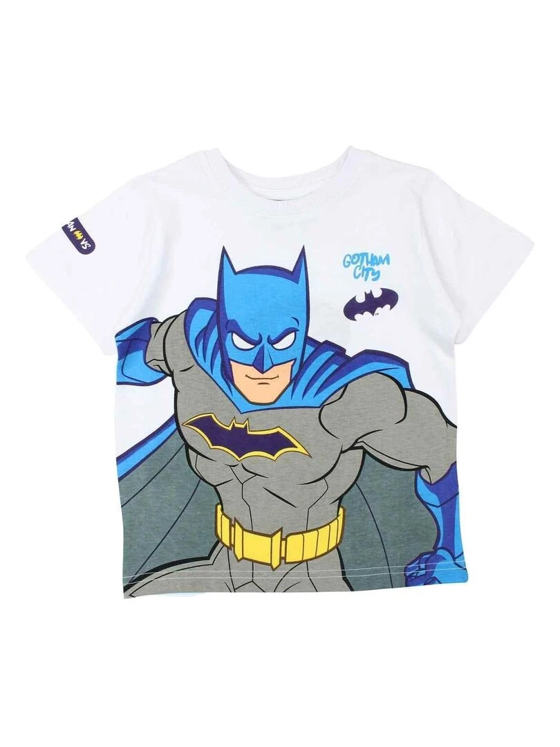 DC Comics T shirt garçon imprimé Batman en coton Blanc