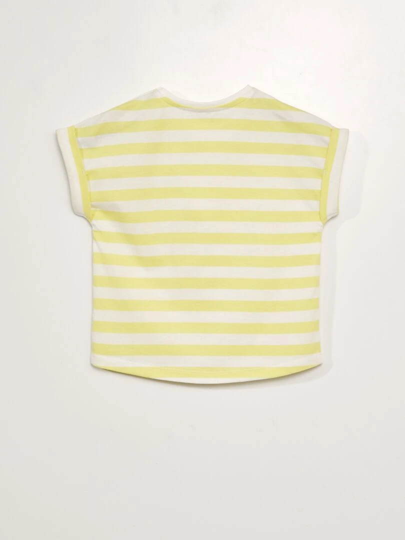 T shirt manches courtes   So Easy   Jaune rayé