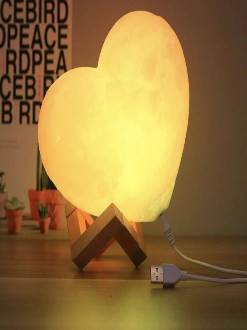 CŒUR Lampe à poser en forme de cœur Beige clair