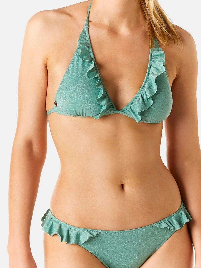 Haut de maillot triangle CARNAVAL   Brigitte Bardot Bain   Vert