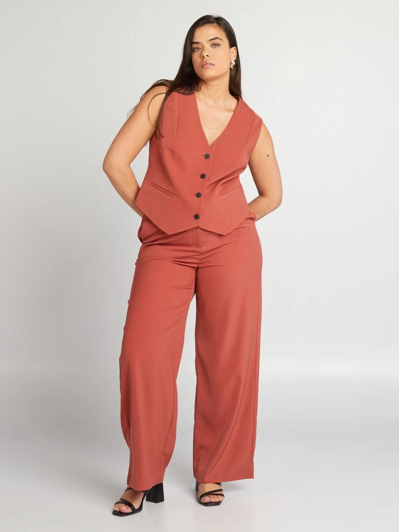 Gilet court de tailleur sans manches Rouge