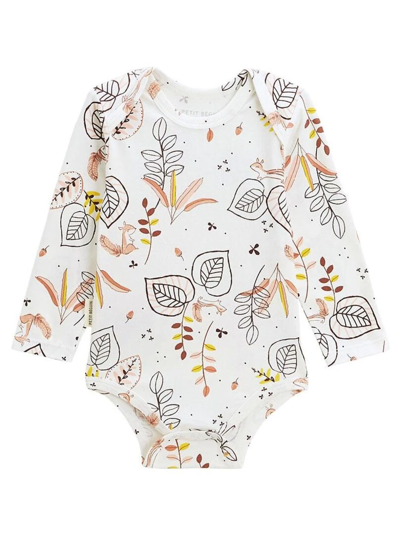 Lot de 2 bodies bébé manches longues Léonie   Ecru