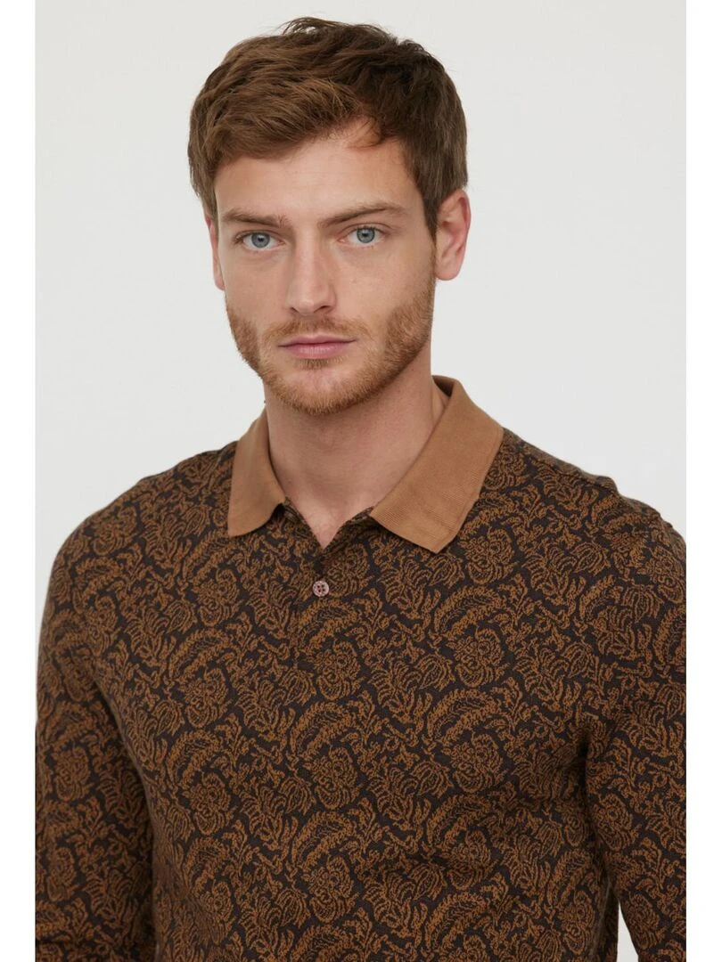 Lee Cooper   T Shirt manches longues coton regular BURIO   Marron