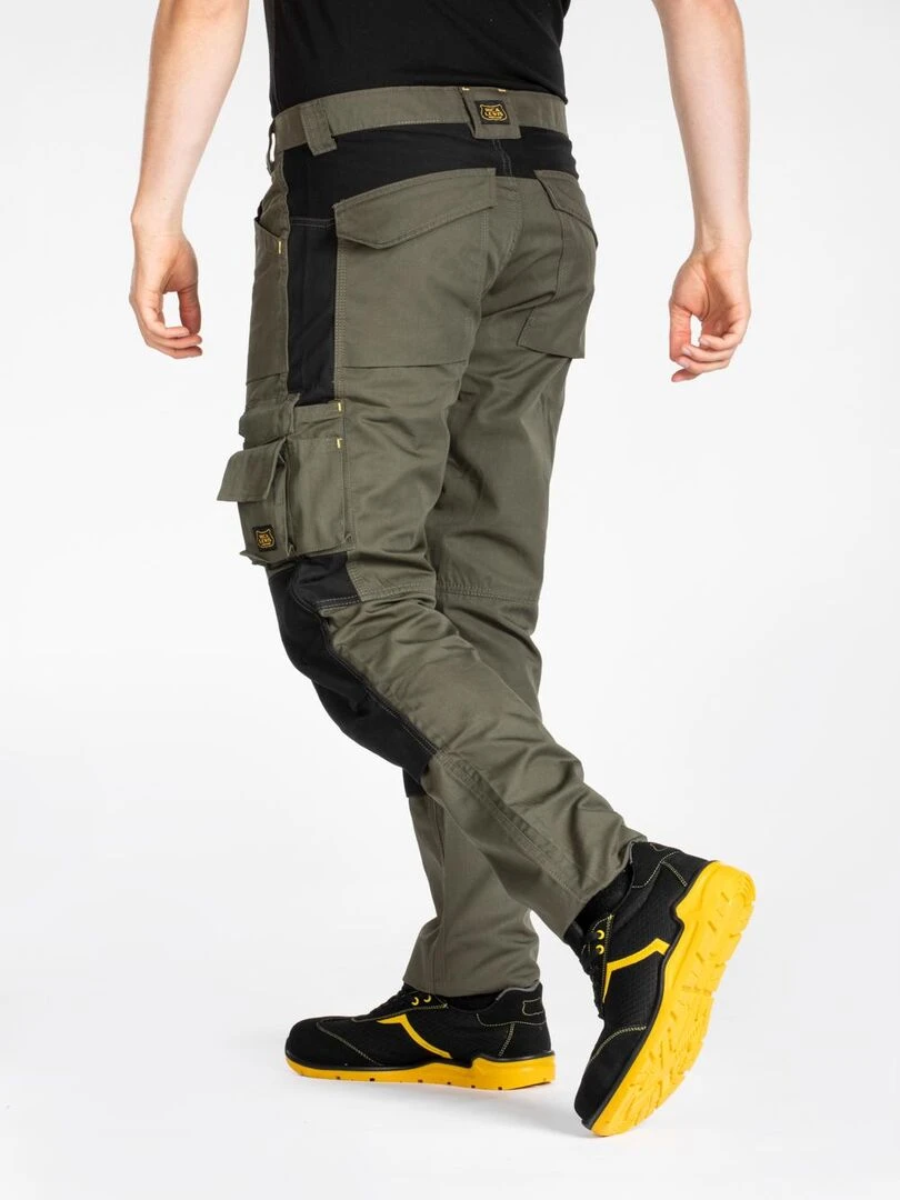 Pantalon de travail normé coupe droite MOBILON 'Rica Lewis' Kaki