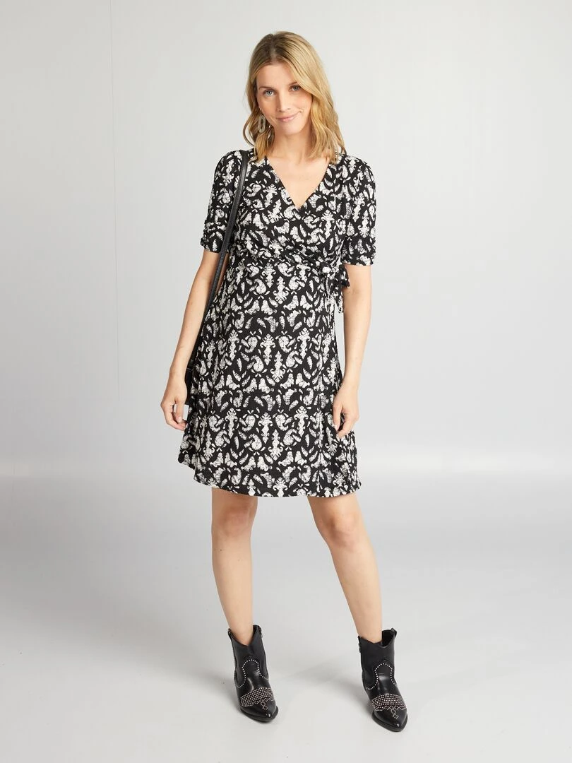 Robe courte grossesse Noir/blanc