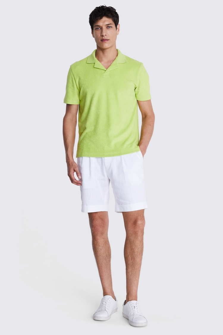 Linen Blend Pink Skipper Polo   Buy Online at Moss